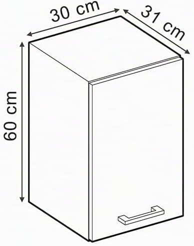 Vicco Hängeschrank R-Line, Bordeaux Hochglanz/Anthrazit, 30 cm Bordeaux Hochglanz Hängeschrank 30cm,