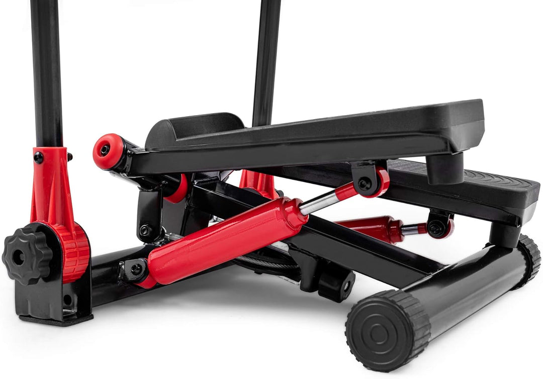 Hop-Sport Stepper mit Haltegriffen - Kompakter Swing Stepper für Zuhause, Fitnessgerät mit LCD-Displ