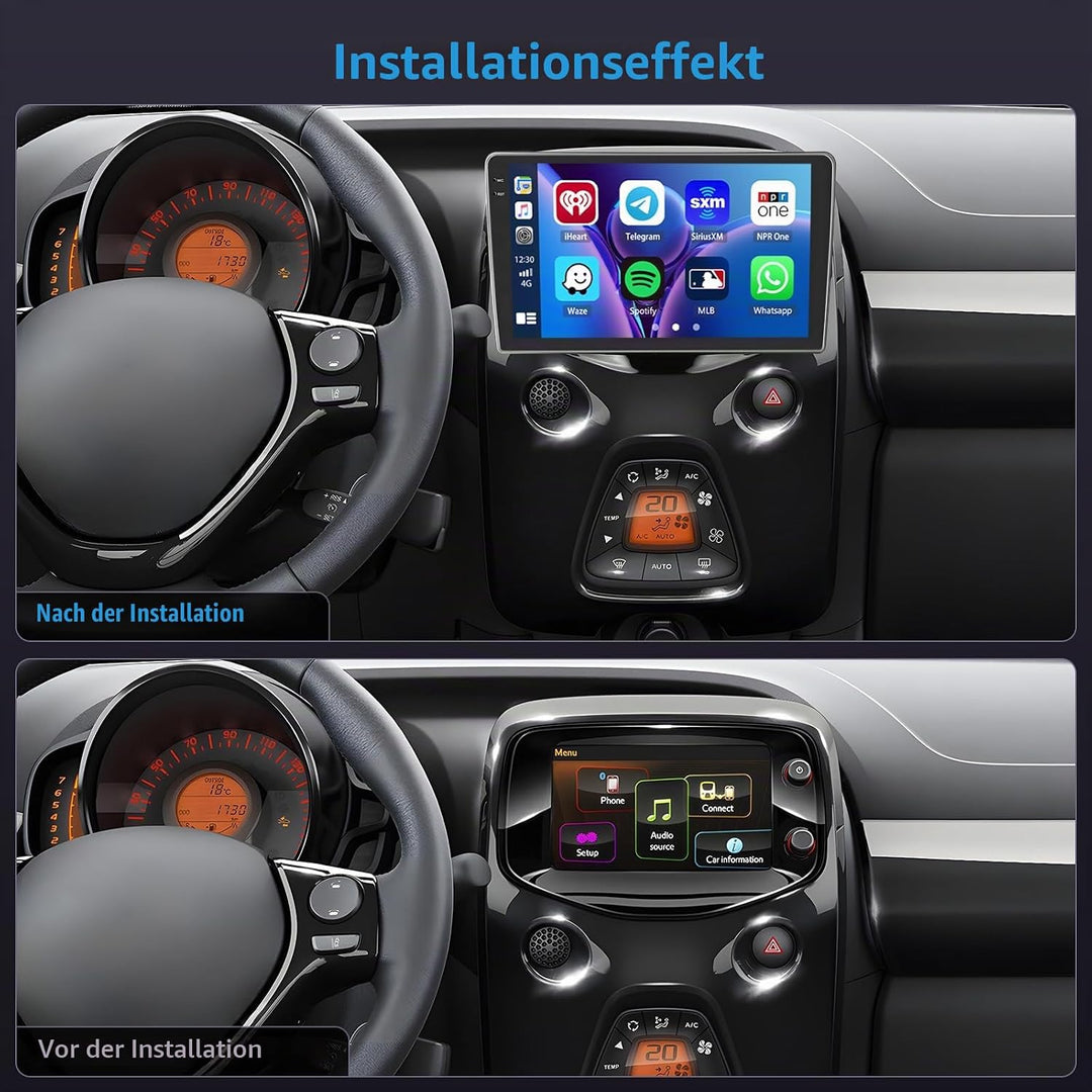 Inefala 4+64G Autoradio für Toyota Aygo Peugeot 108 Citroen C1 2015-2020 Android 15 mit 9&