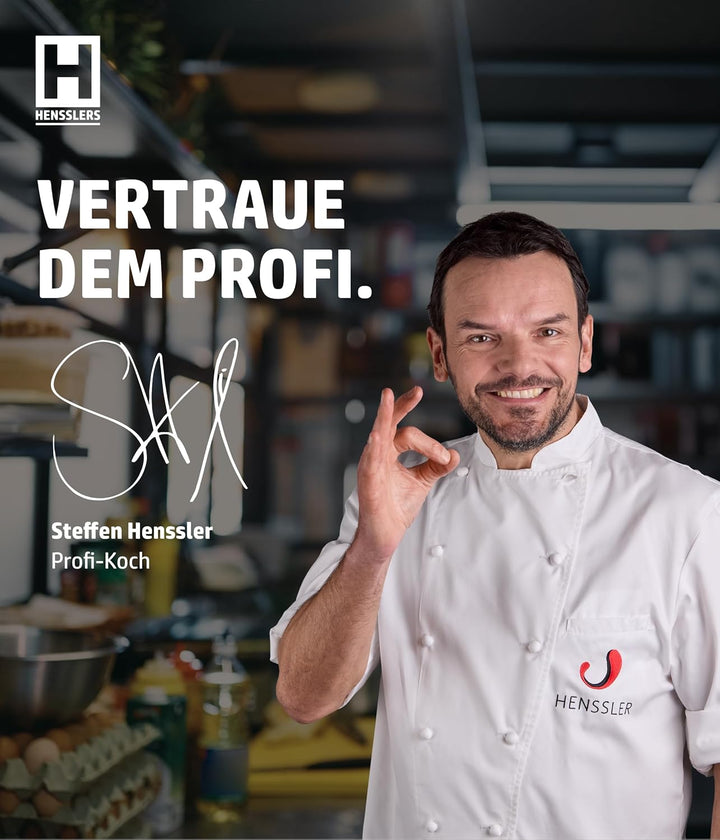 HENSSLERS® Wokpfanne 30cm [EDELSTAHL &amp; ALUMINIUM] - Hochwertige Wok Pfanne geeignet für alle Herdart