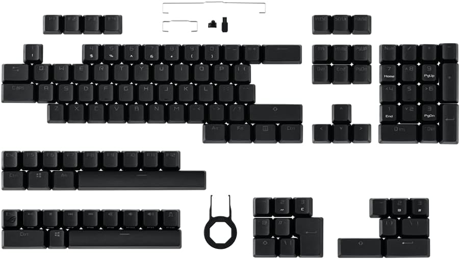 ASUS ROG PBT Doubleshot Keycap Set (Tastenkappen, robustes PBT, verkürzter Schaft, mittelhohe Profil