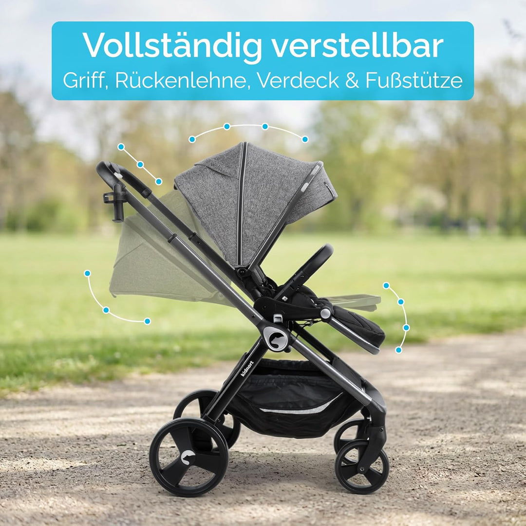 Isbjörn Kinderbuggy ab Geburt bis 22 kg, klappbar mit Liegefunktion, umsetzbare Sitzeinheit, grosse