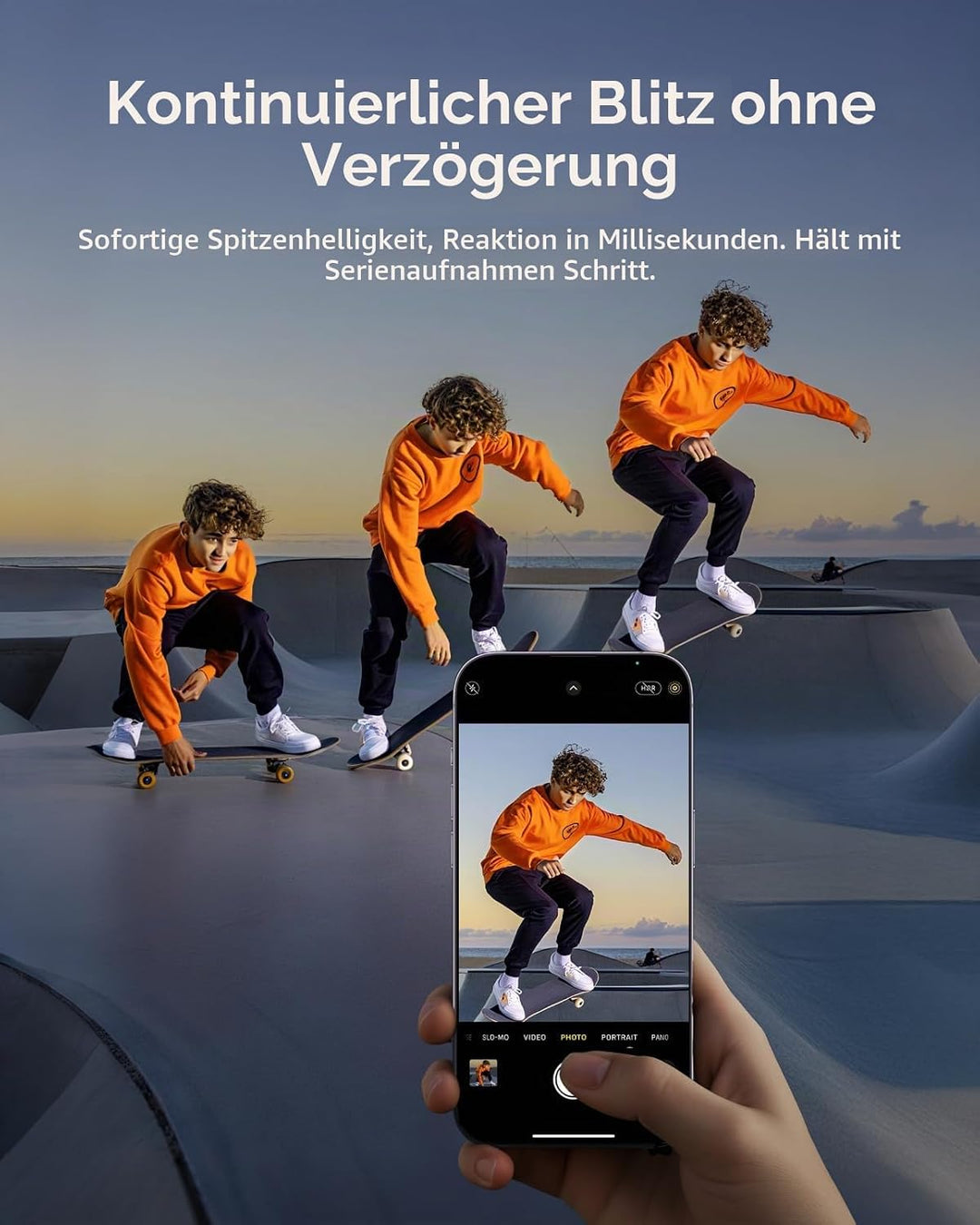 TELESIN 2-in-1 Magnetische Selfie-Leuchte mit Blitzlicht, MagSafe-kompatibel, CRI 85+, 5000 Lux Ring