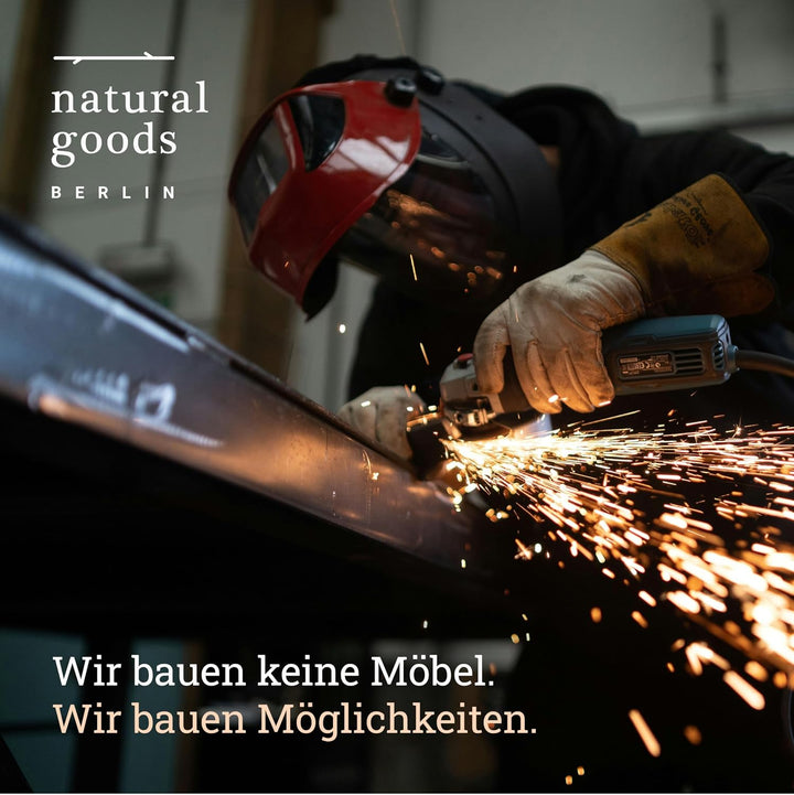 Natural Goods Berlin 1x Schuhablage Hairpin - Schuhregal Metall Schwarz - Schuhbank mit Sitzfläche -