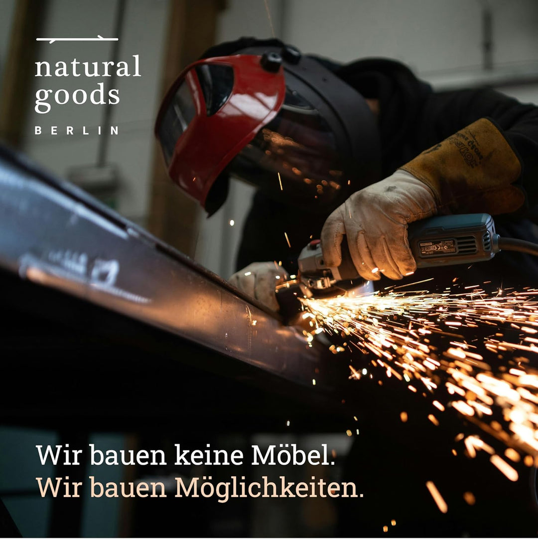 Natural Goods Berlin 1x Schuhablage RECHTECK - Offenes Schuhregal Metall Schwarz - 80 x 25 x 30 cm -