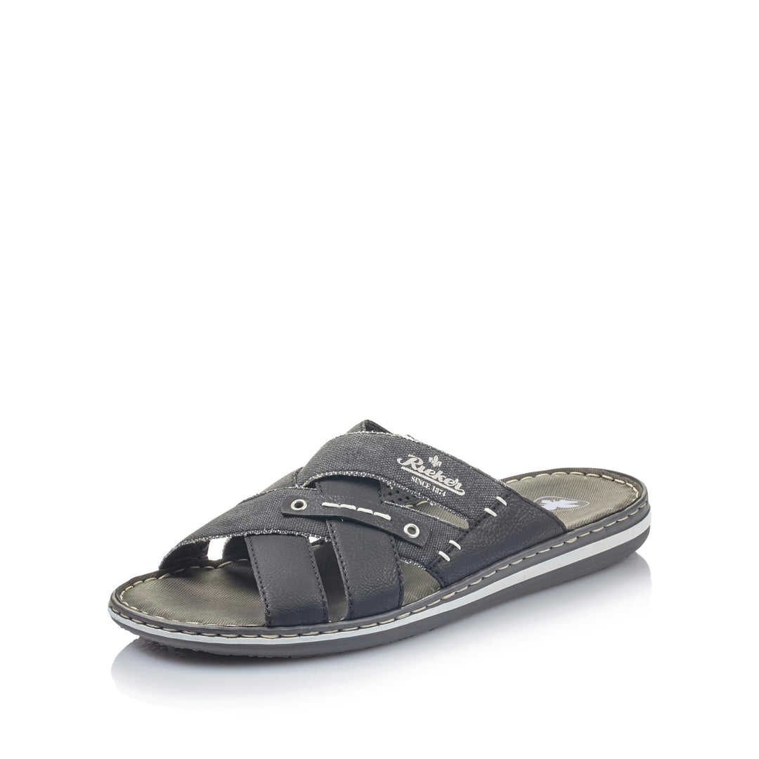 Rieker 25199-43 Herren Pantolette Synthetik grau 41 EU Schwarz Schwarz Anthrazit 01, 41 EU Schwarz S