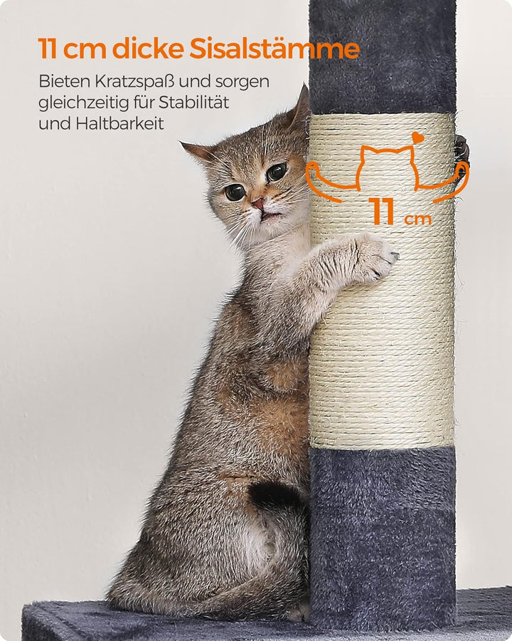 Feandrea Kratzbaum, 101 cm Katzenbaum, XL, Katzenhaus für extra grosse Katzen bis zu 20 kg, grosse P