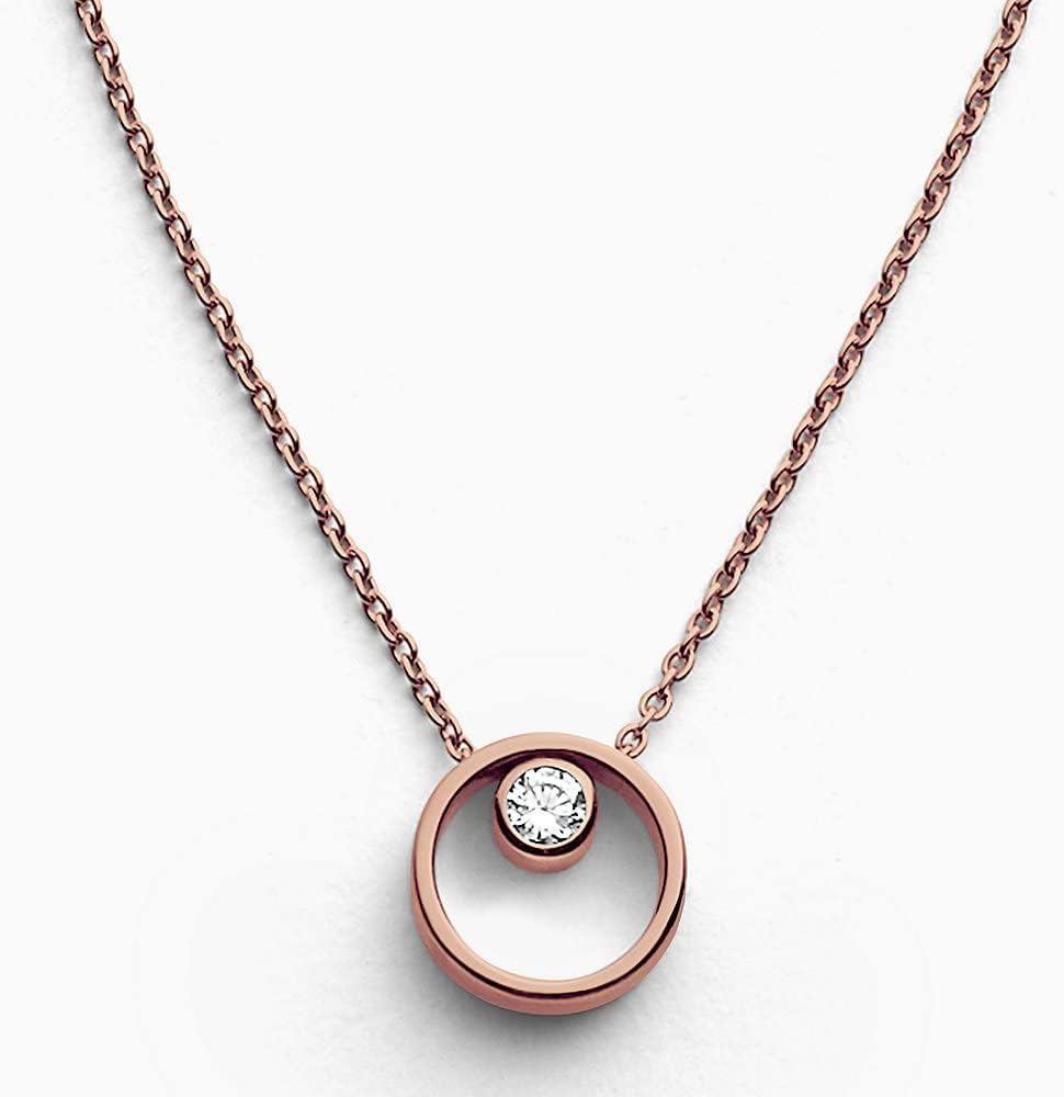 SKAGEN Damen-Ohrringe Edelstahl Rundschliff Cubic Zirconia + Skagen Damen-Ketten Edelstahl Rundschli