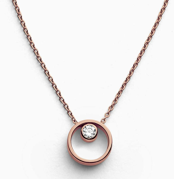 SKAGEN Damen-Ohrringe Edelstahl Rundschliff Cubic Zirconia + Skagen Damen-Ketten Edelstahl Rundschli
