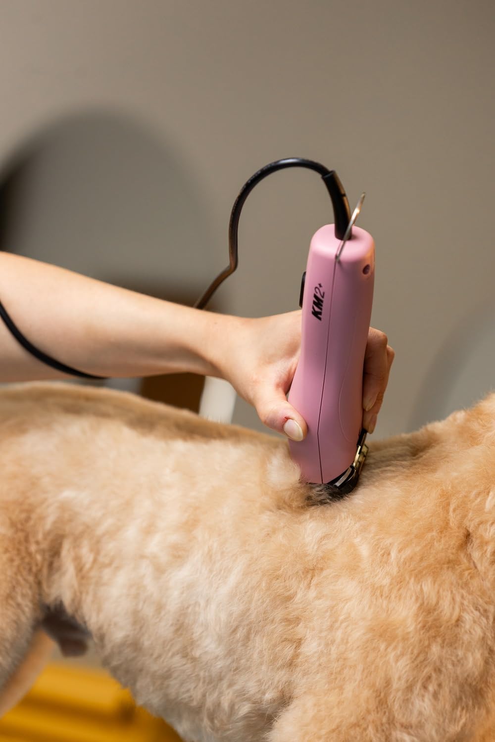 Rotschopf24 Edition mit Tasche: KM2 Hunde Schermaschine pink+ 8 Metallaufsätze (3-25mm). 45 Watt Pow