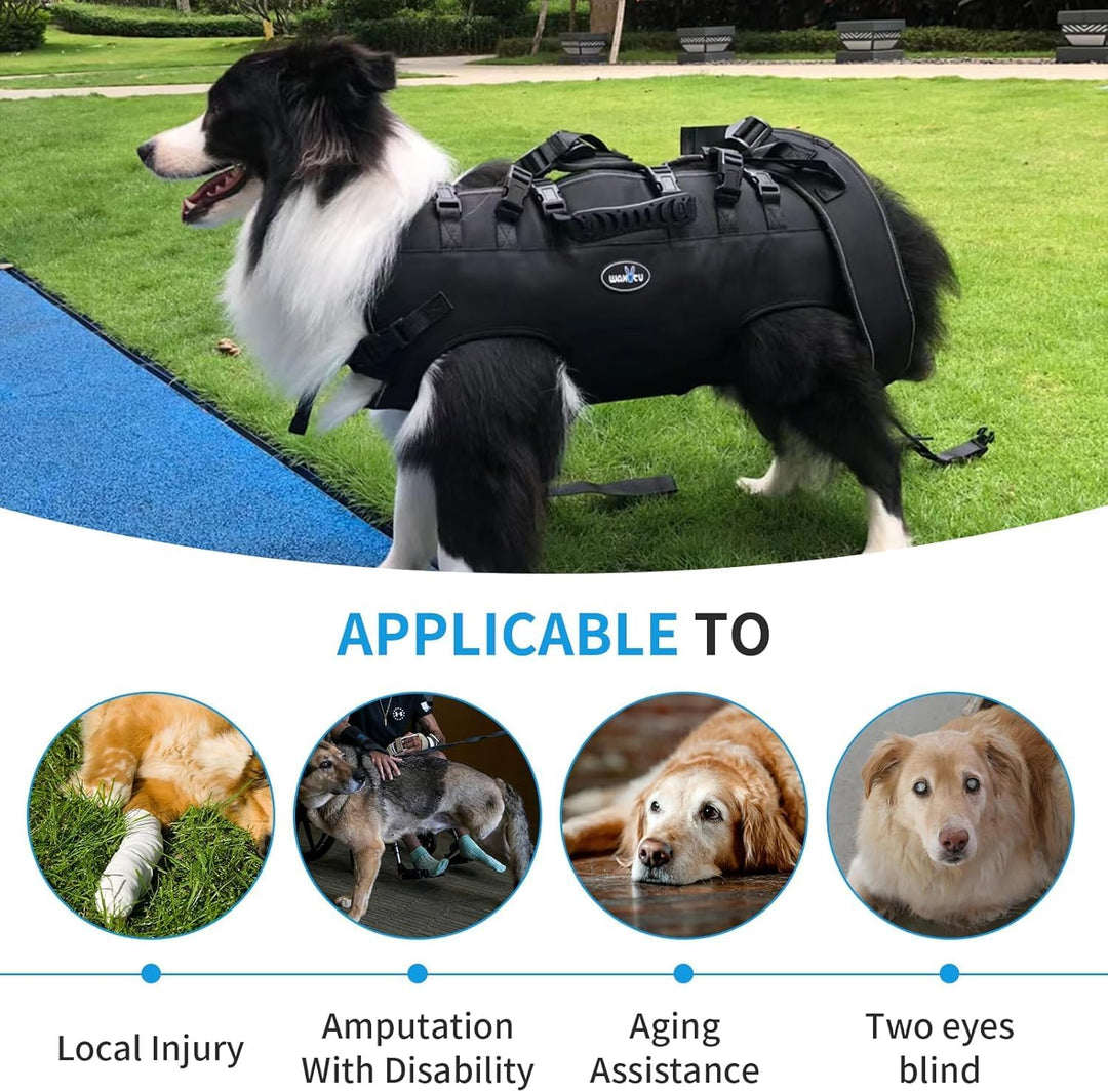 Wakytu Hundehebegeschirr für Grosse Hunde Notfallrucksack Hundetragetasche für Behindert Gelenkverle