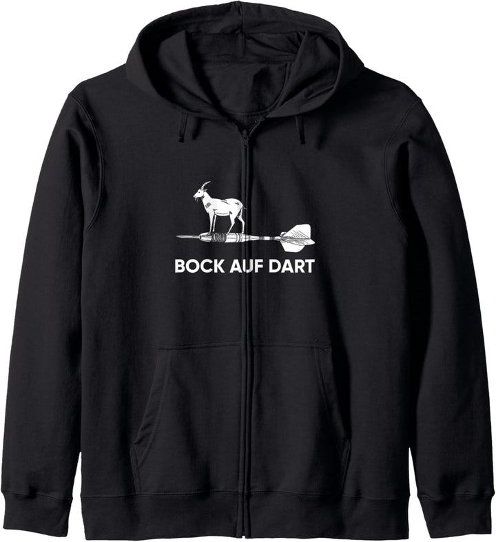 Bock auf Dart Shirt Dartspieler Spass Fun Geschenk Kapuzenjacke