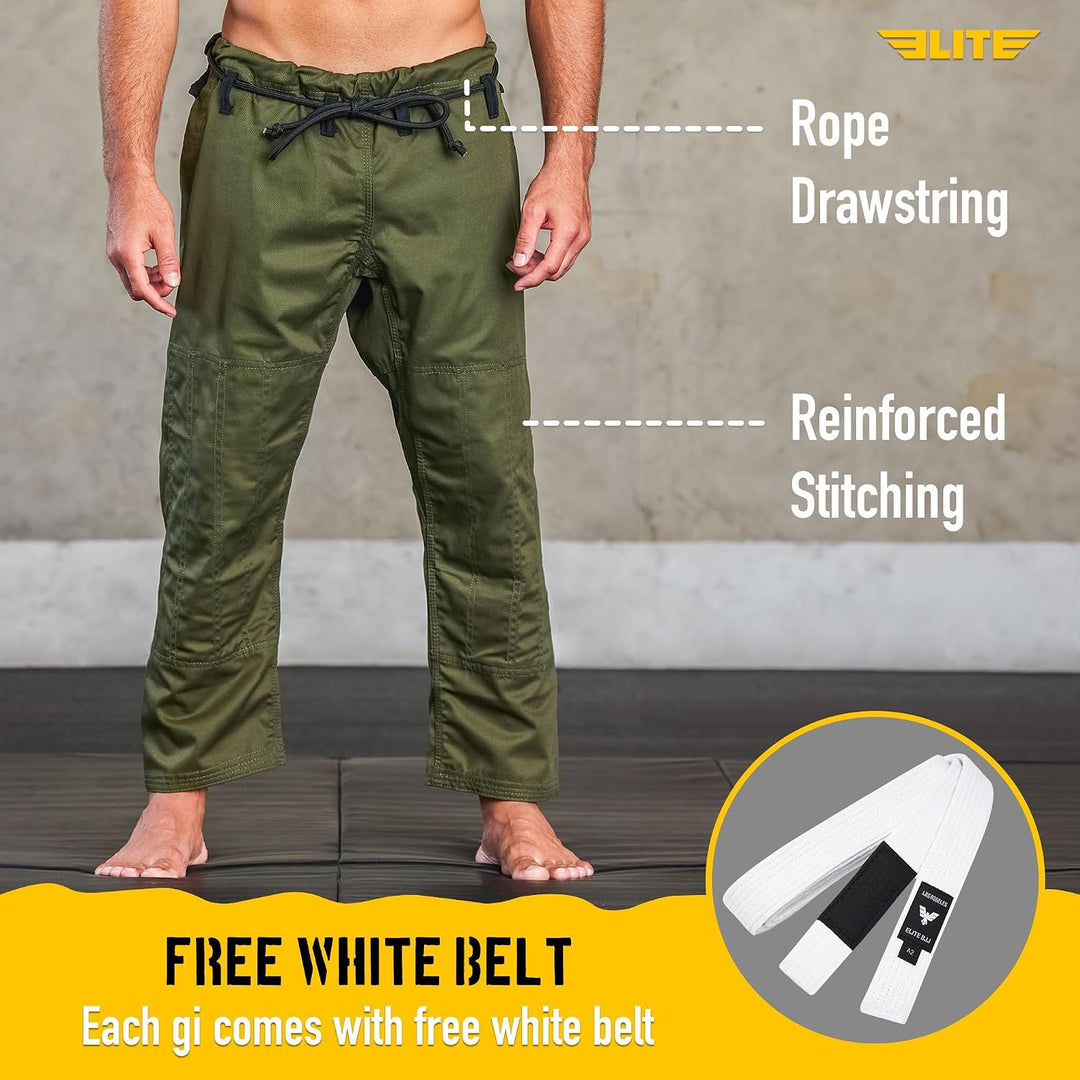 Elite Sports BJJ GI für Herren IBJJF Kimono BJJ Jiujitsu GIS W/sanforisierter Stoff & Gürtel (Siehe