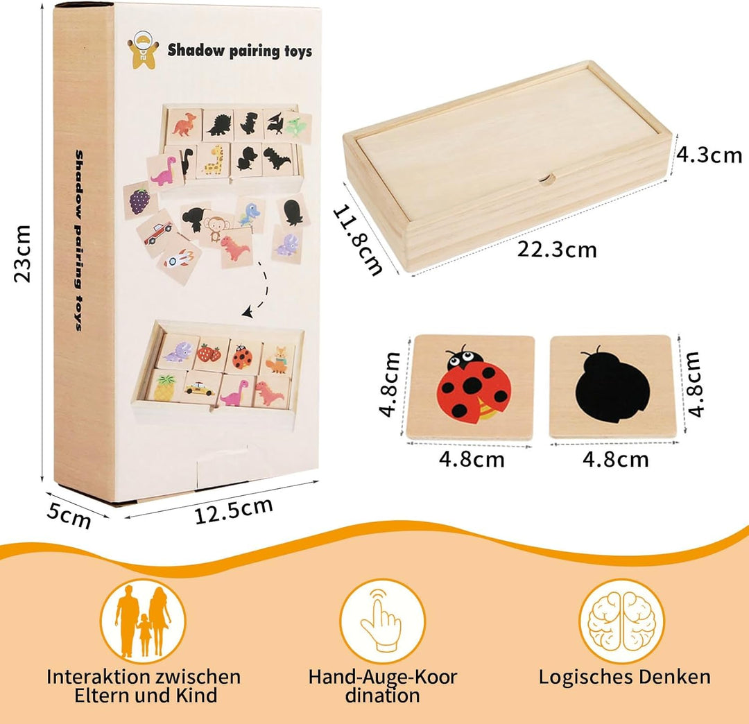 Montessori Spielzeug für 2 3 4 5 Jahre, Matching-Blöcke, Holzspielzeug, Kinderspielzeug, Lernspielze