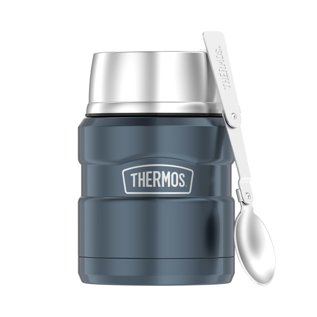 THERMOS STAINLESS KING Thermobehälter für Essen ice grey 0,47l - Edelstahl, absolut dicht, hält Spei