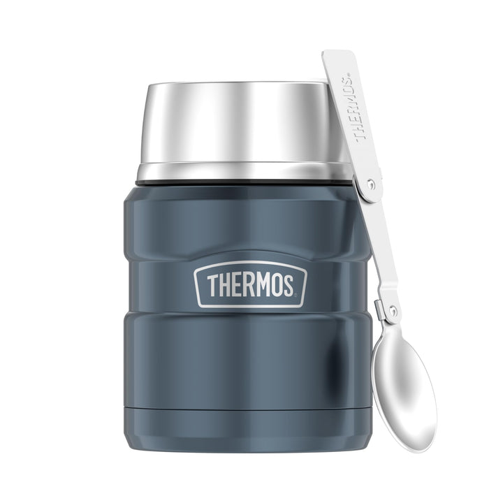 THERMOS STAINLESS KING Thermobehälter für Essen ice grey 0,47l - Edelstahl, absolut dicht, hält Spei