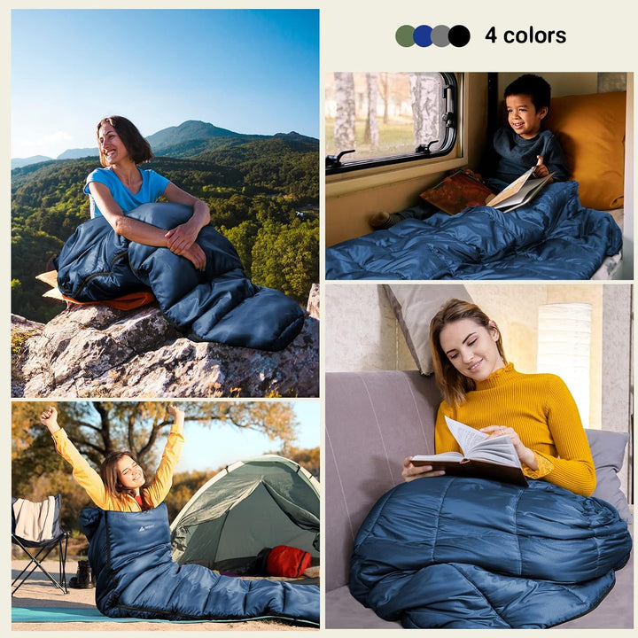 Forceatt Schlafsack, 5℃~25℃ 3-4 Jahreszeiten Outdoor Sommerschlafsack, Ultraleicht Kleines Packmass