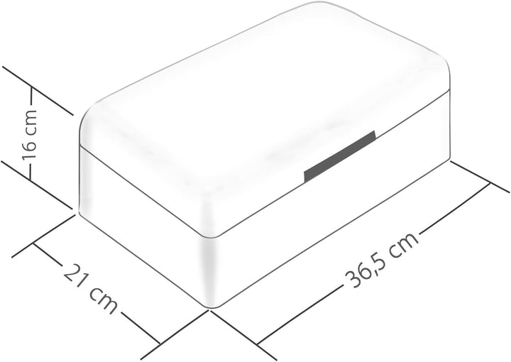 Lashuma Brotbox grau Backhaus für Küche, Brotaufbewahrung zum Frischhalten von Brot 36x21 cm, Backha