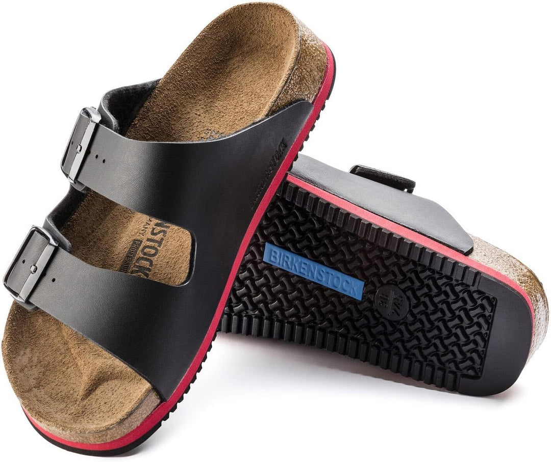 Birkenstock Classic Arizona Leder Unisex-Erwachsene Pantoletten 38 EU Schmal Schwarz, 38 EU Schmal S