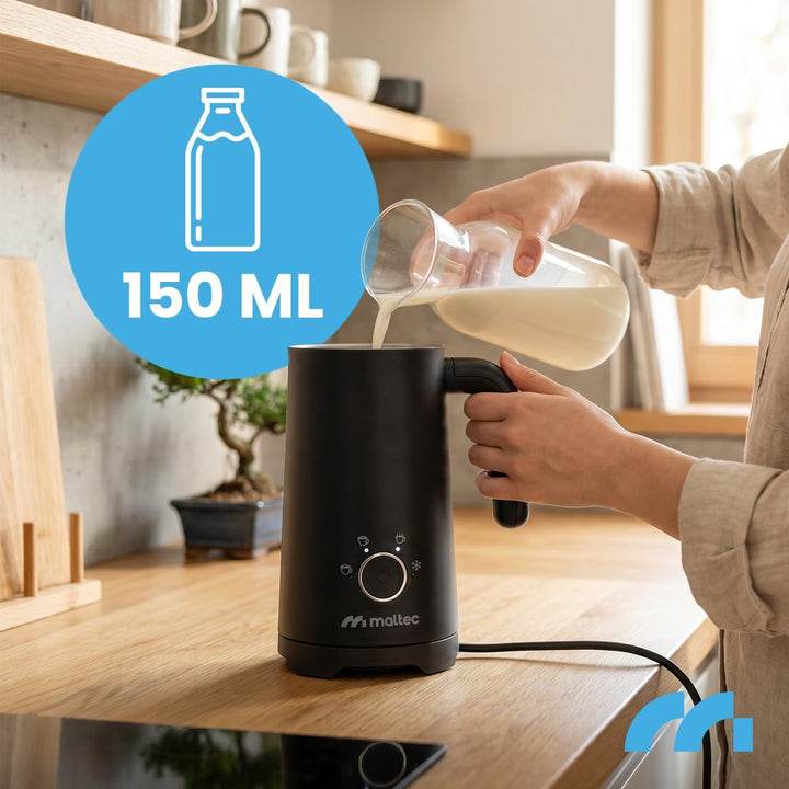 MalTec 4-in-1 Foamy Milchaufschäumer Elektrisch 500W, Milchschäumer für Heissen &amp; Kalten Milchschaum