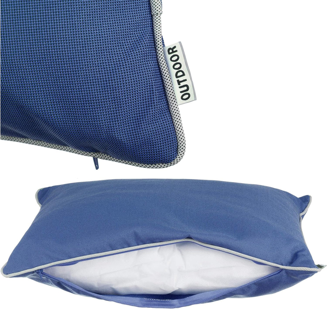 Brandsseller Outdoor Garten Kissen Dekokissen mit Paspel - Garngefärbt Uni Schmutz- und Wasserabweis