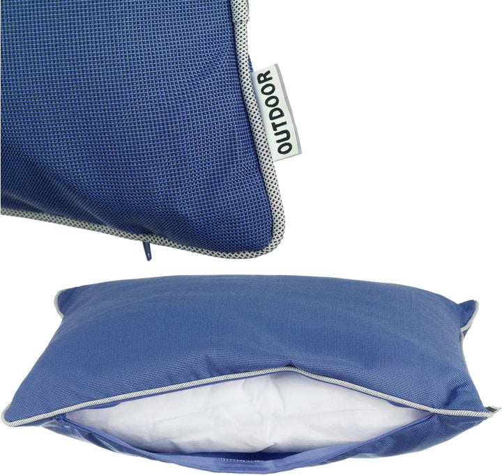 Brandsseller Outdoor Garten Kissen Dekokissen mit Paspel - Garngefärbt Uni Schmutz- und Wasserabweis