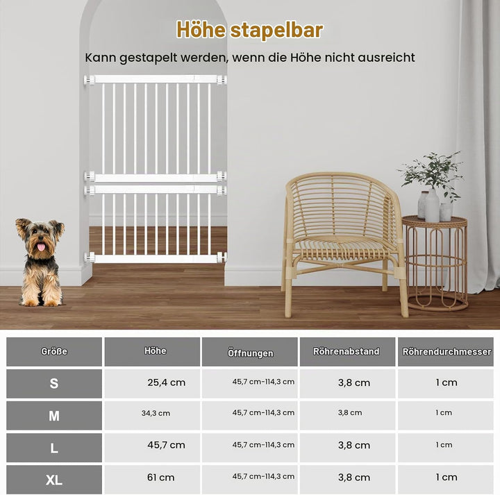 Kurzes Hundegitter, Fldofaves Extra breites 45-115cm Haustiergitter Gatter für Hunde im Innenbereich