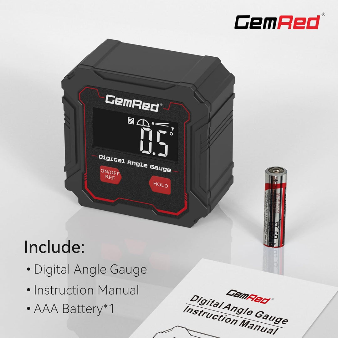 GemRed Digitaler Winkelmesser mit LCD-Display, Magnetfuss und Wasserdichtem Gehäuse, Neigungsmesser