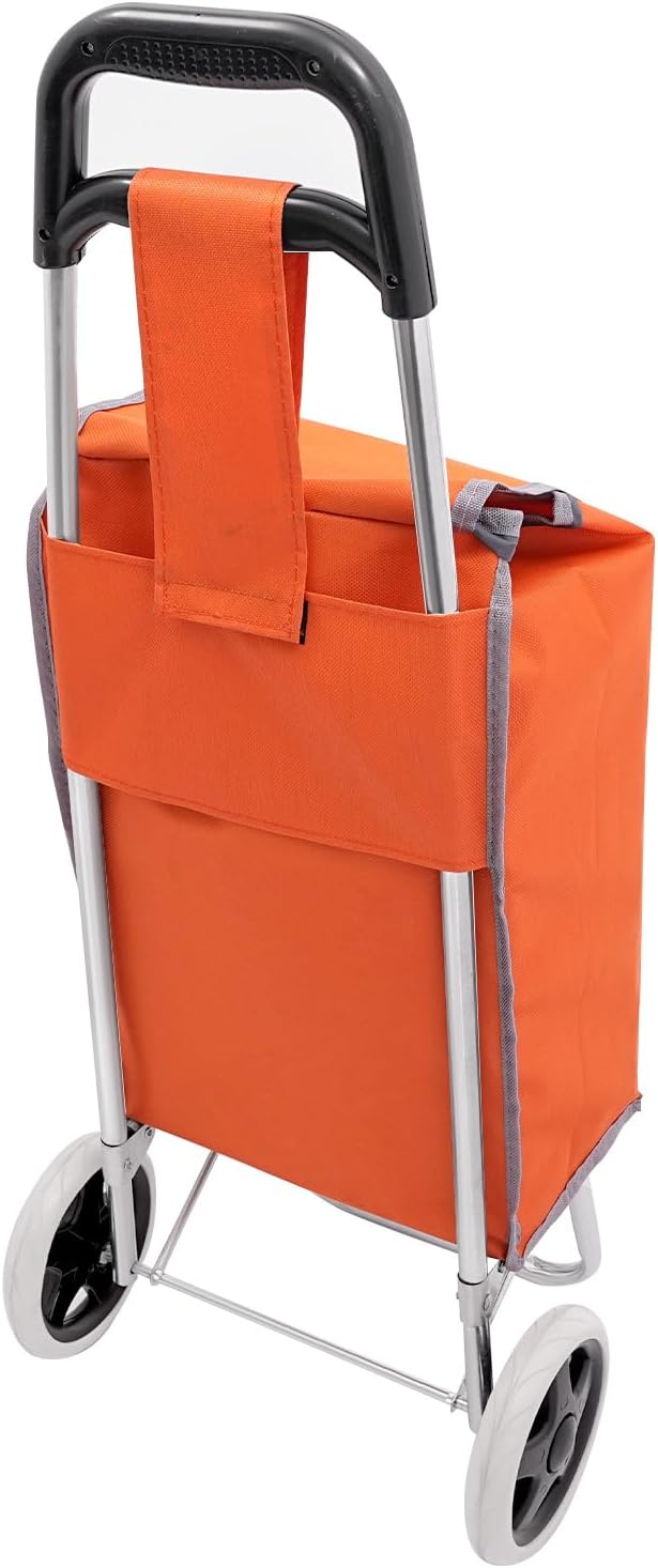 Einkaufswagen, Einkaufstrolley mit Rädern Abnehmbarer Oxford-Stoff Tasche Belastbarkeit 25kg Klappba
