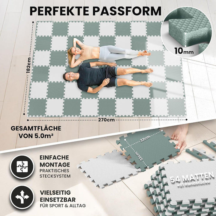 bemaxx Bodenschutzmatte Spielmatte Turnmatte Fallschutzmatte Schaumstoffmatte Yogamatte Gymnastikmat