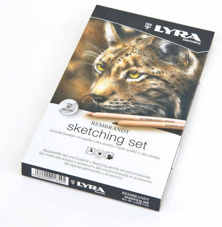 LYRA Rembrandt Monochrome Skizzen-Set, 11 Stifte im Metalletui, dunkel, 2b, 2051110 1 stück (1er Pac