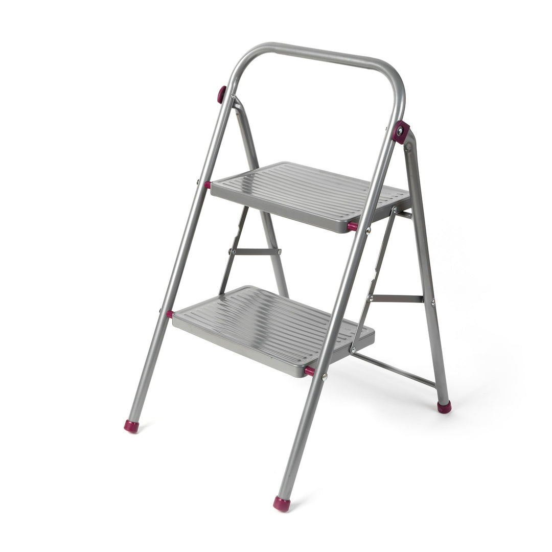 Kleeneze KL068491EU Zusammenklappbare 2-stufige Trittleiter - Leichte Klappbar DIY-Leiter mit Handla
