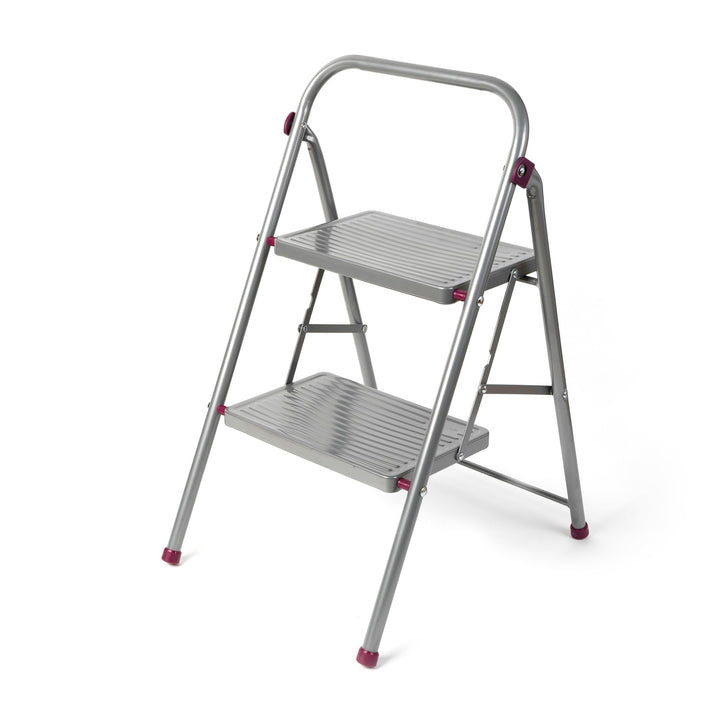 Kleeneze KL068491EU Zusammenklappbare 2-stufige Trittleiter - Leichte Klappbar DIY-Leiter mit Handla