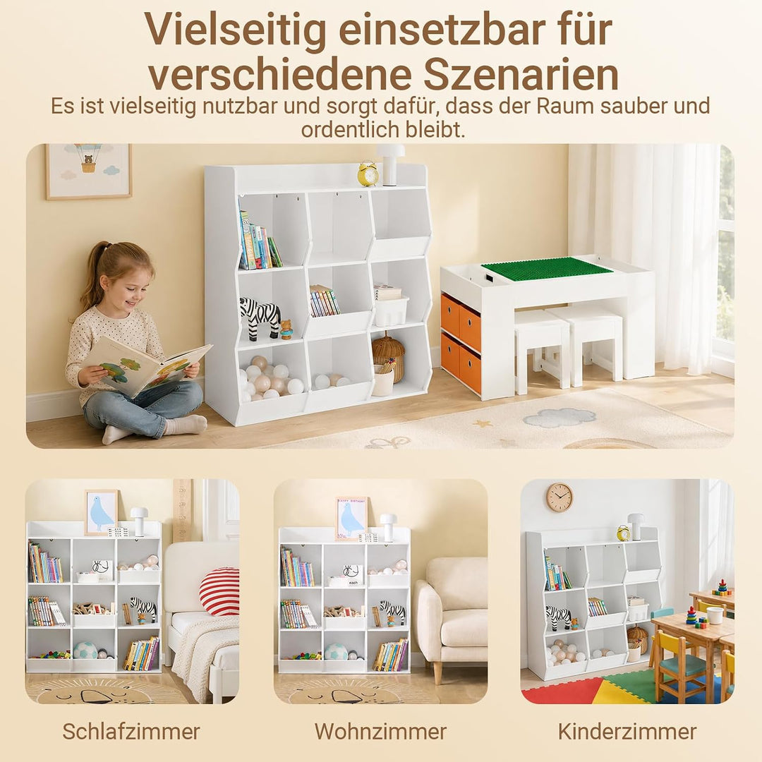 SoBuy Kinder Bücherregal Montessori Regal Kinderzimmer mit 9 offenen Fächern Kinderregal für Spielze