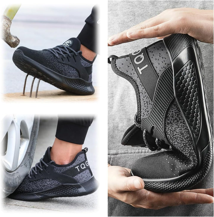 tqgold Sicherheitsschuhe Herren Damen Leicht Arbeitsschuhe | Sportlich Schutzschuhe mit Stahlkappe |