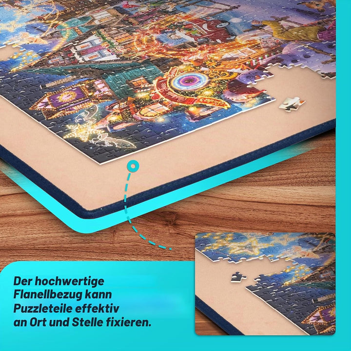 Tektalk faltbares Puzzle Board mit 6 Sortierschalen, tragbare Puzzlematte mit transparenter wasserdi