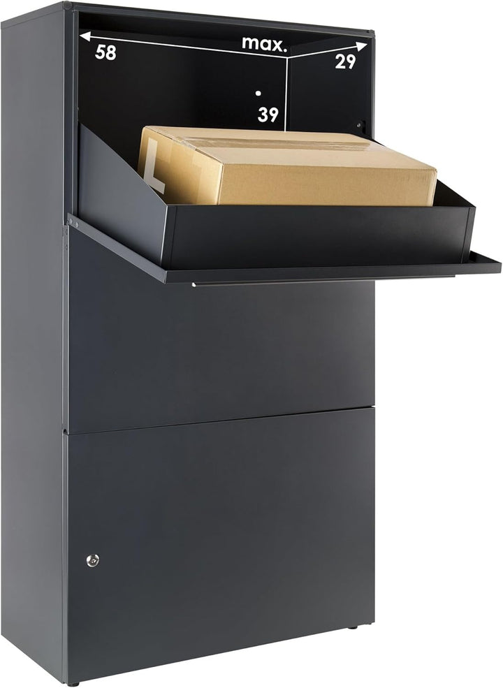 Riesen - Paketbriefkasten, 90 Liter Volumen, für sehr grosse Pakete, XXL Paketkasten, Masse 117 cm x