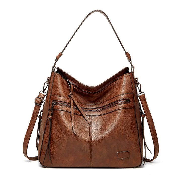 FANDARE Retro Handtaschen Damen Schultertasche Umhängetasche Wasserdicht PU Leder Frauen Quaste Trag