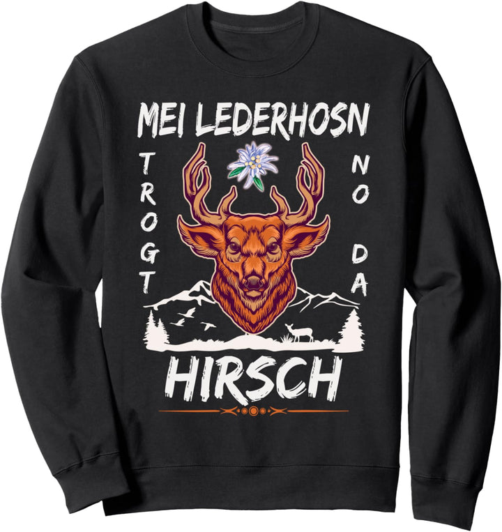 Trachten Lederhose Hirschlederhose Tracht Oktoberfest Sweatshirt