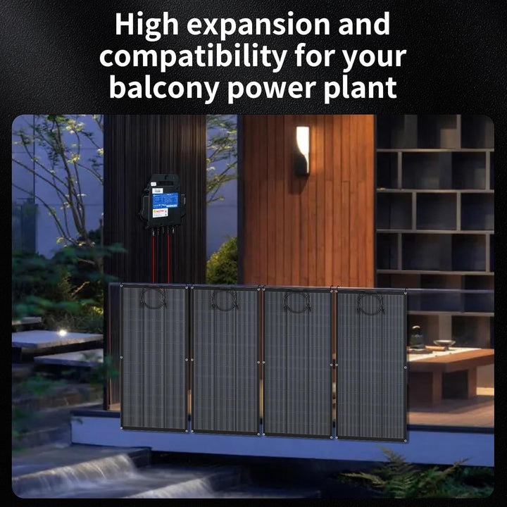 ECO-WORTHY 400W Solarpanel Flexiblel 24V ETFE Material 18BB Monozelle 25% hohe Umwandlung für Balkon