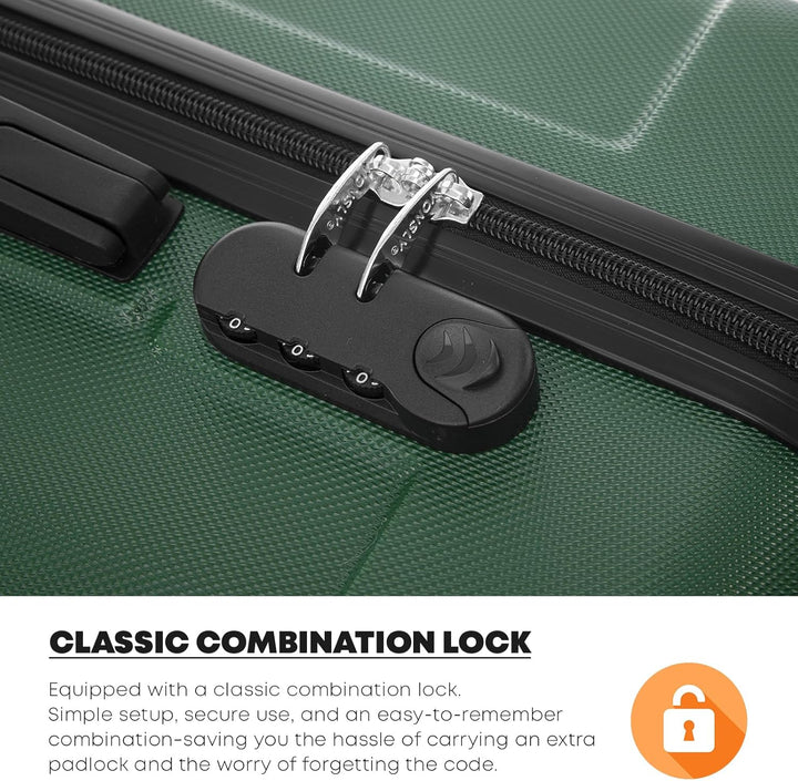 Koffer Suitcase Set, Trolley Reisekoffer, Rollkoffer Handgepäck mit 4 Rollen 360°, Hartschalenreisek