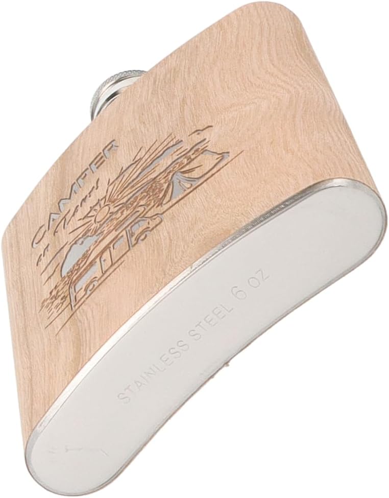 Spruchreif | Flachmann aus Edelstahl mit Gravur | Flachmann aus Holz | Outdoor Geschenk | Geschenkid