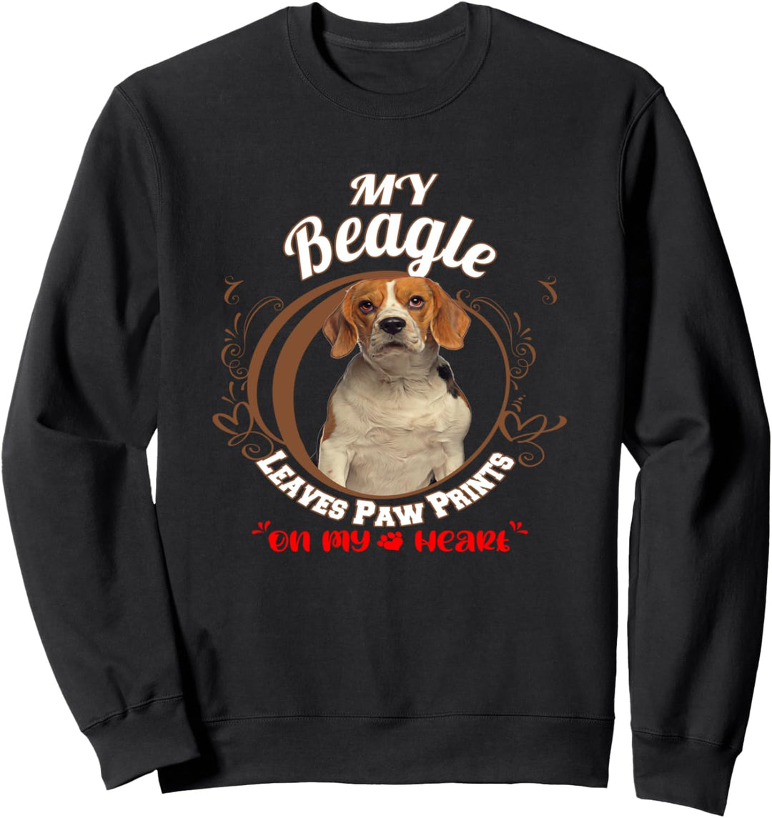 Beagle-Hundebesitzer Paw Prints On My Heart Sweatshirt