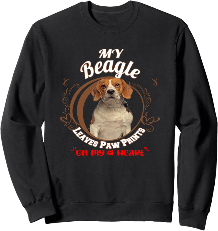 Beagle-Hundebesitzer Paw Prints On My Heart Sweatshirt
