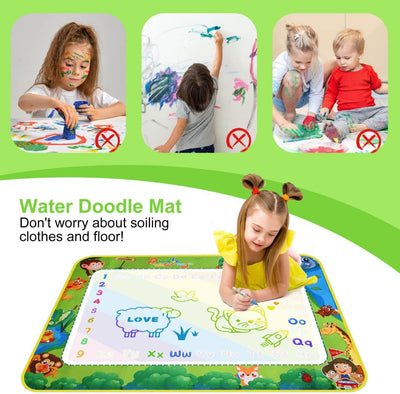 DICLLY Aqua Wasser Doodle Matte,120x90cm Super Gross Aqua Magic Doodle Matte,Malmatte Mit Wasserstif