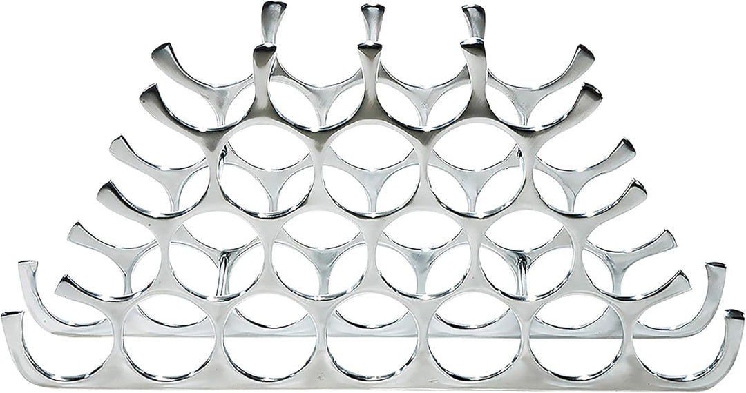 Kobolo Weinregal Circle, 76x14x37 cm, Silber, Metall-Aluminium, modernes & platzsparendes Flaschenre