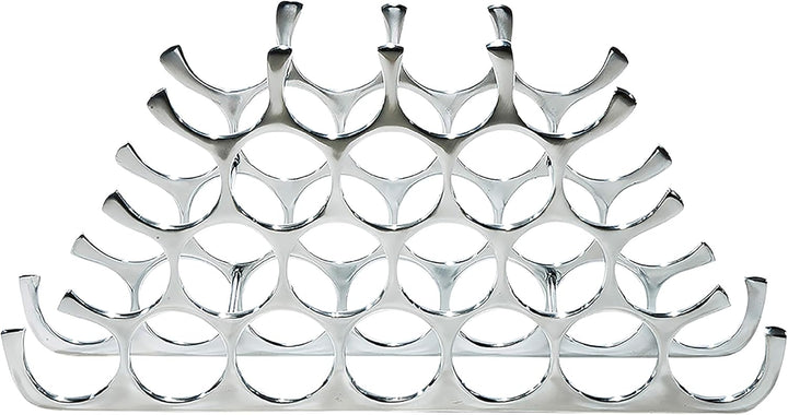Kobolo Weinregal Circle, 76x14x37 cm, Silber, Metall-Aluminium, modernes & platzsparendes Flaschenre