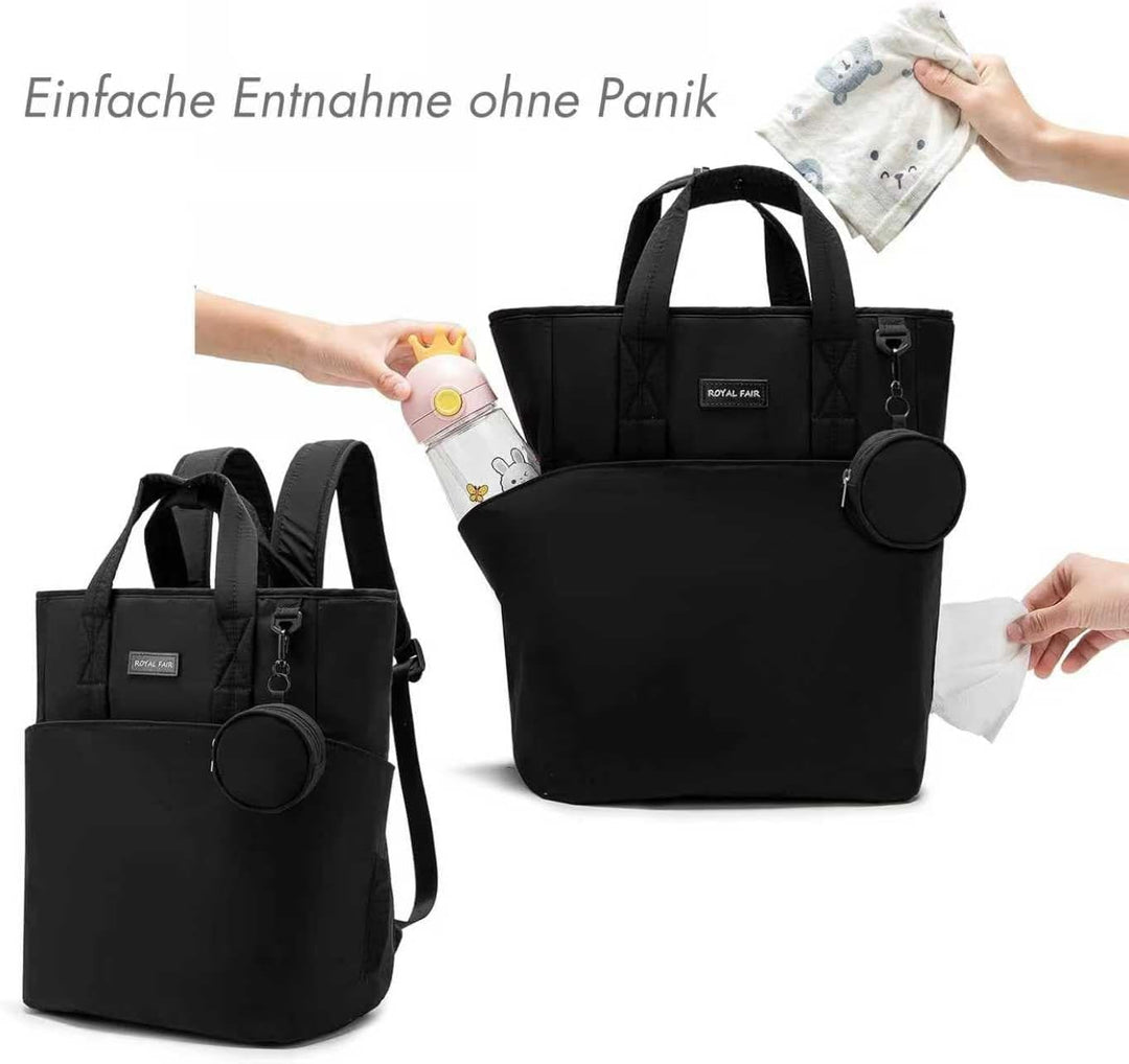 ROYALFAIR Baby Wickelrucksack Wickeltasche Rucksack mit tragbarer Wickelauflage, Babytasche Multifun
