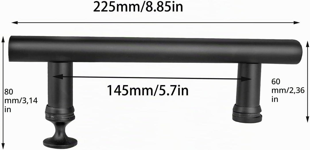 Cokritsm Duschtür Griff 145 mm Loch zu Loch, Griff Beidseitig für Duschtür Glastüren Schiebetür, Tür