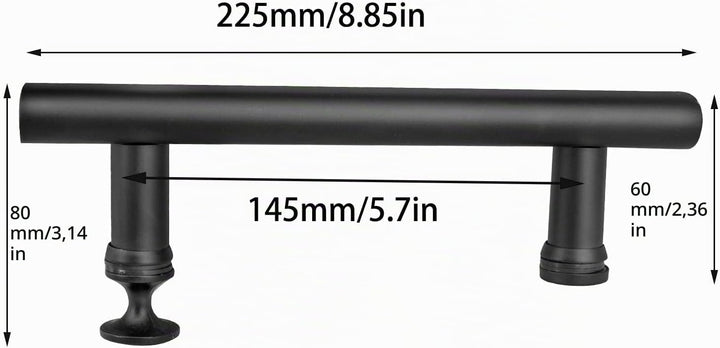 Cokritsm Duschtür Griff 145 mm Loch zu Loch, Griff Beidseitig für Duschtür Glastüren Schiebetür, Tür